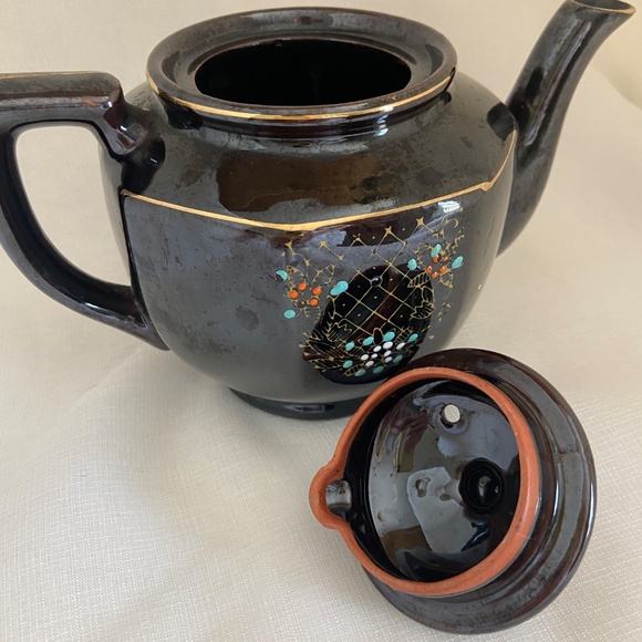 Vintage Moriage Hand Painted Tea Pot - Picture 4 of 7